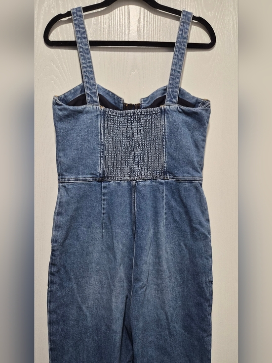Alice + Olivia Jeans Lovetta Denim Wide Leg Jumpsuit Monterey Blue Size 30 - Picture 8 of 12